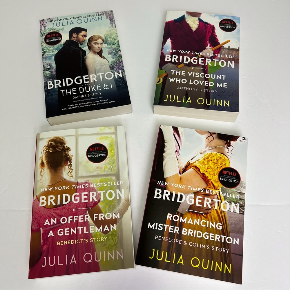 Bridgerton paperbacks by Julia Quinn, Books 1-4 of Series